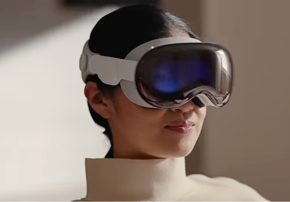 A lady wearing Apple Vision Pro